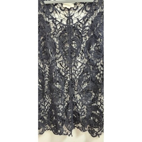 Adiva Elegant Black Lace Mesh Floral Sheer Top Gothic Romantic Evening Blouse 2X - Picture 3 of 6